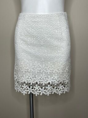 Sugarlips White Crochet Lace Mini Skirt
